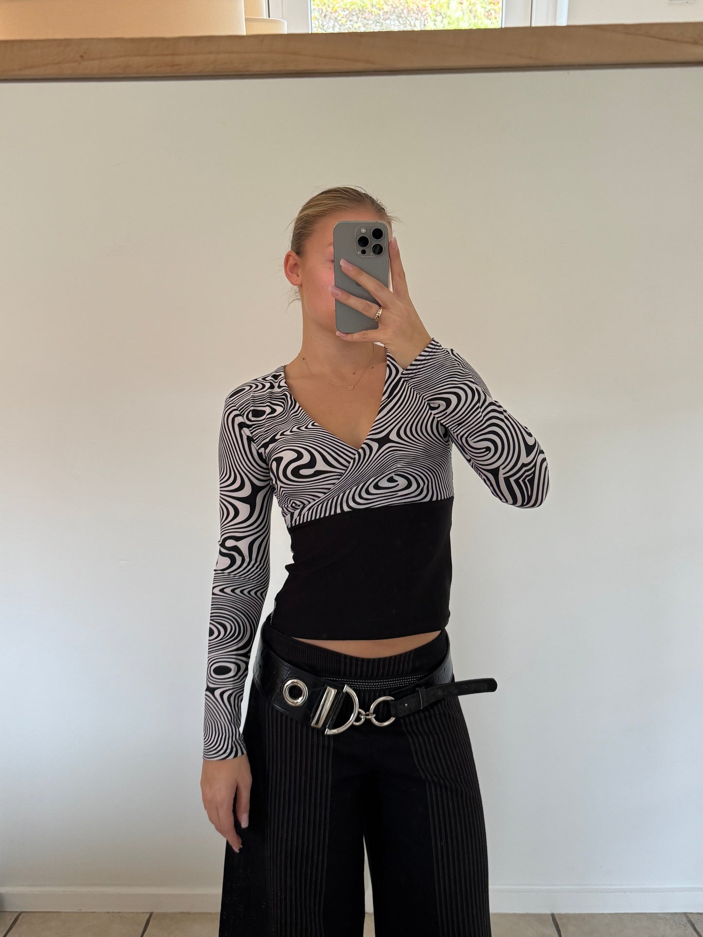 Mønstret bluse